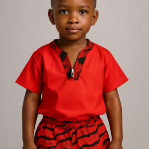 Plain and Pattern Ankara Unisex 2 piece