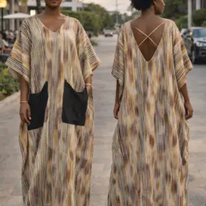 Ada Bekee Ankara Show back bubu gown